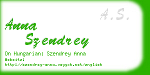 anna szendrey business card